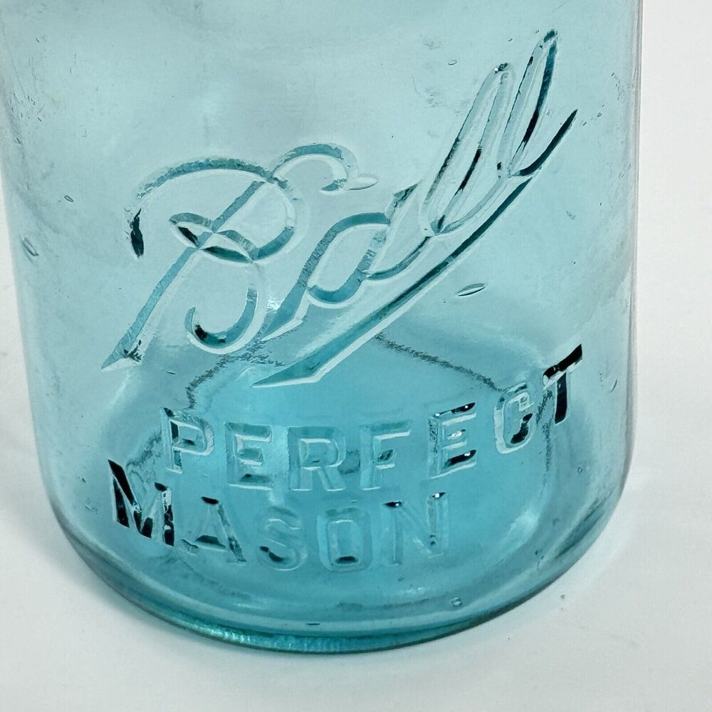 Antique Blue Ball‎ Perfect Mason Canning Jar Vintage Glass Collectible